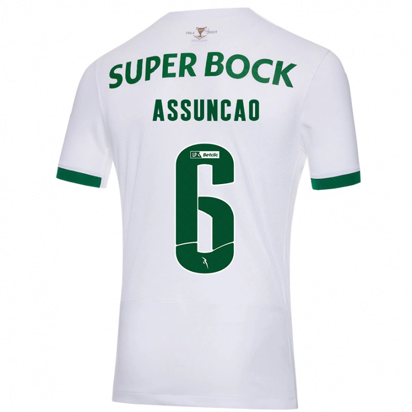 Danxen Kid João Assunção #6 White Green Away Jersey 2024/25 T-Shirt