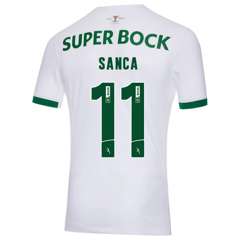 Danxen Kid Pedro Sanca #11 White Green Away Jersey 2024/25 T-Shirt