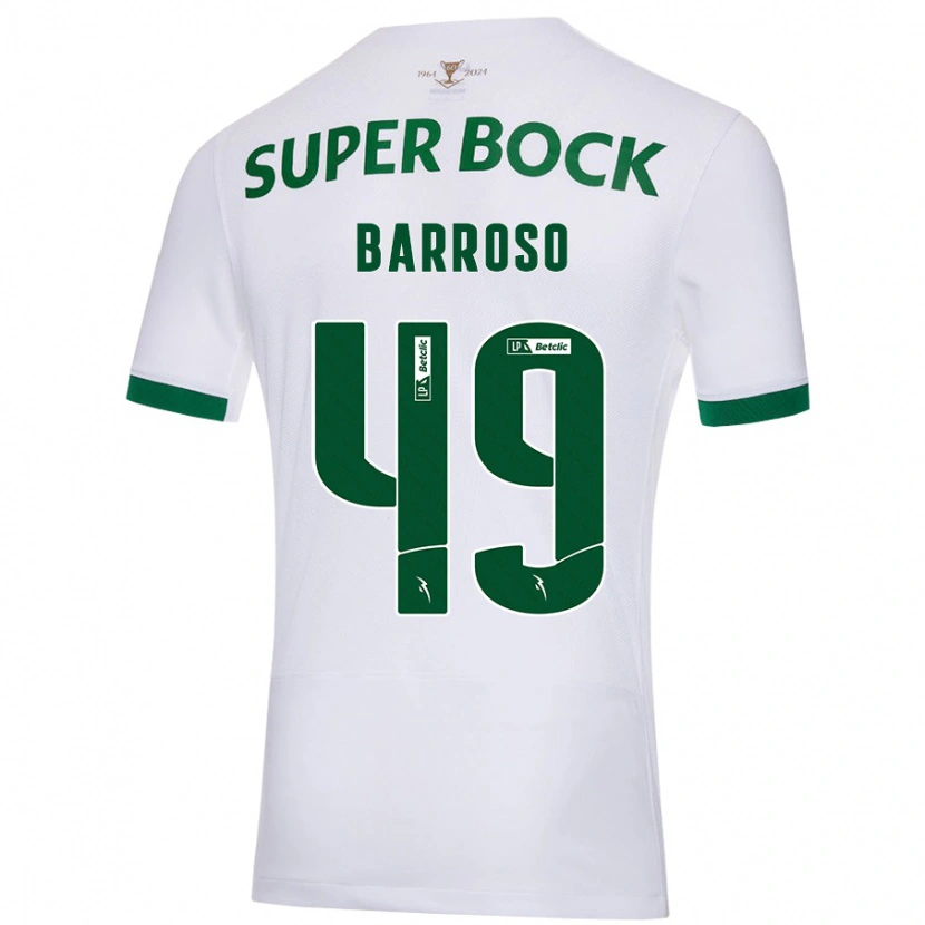 Danxen Kid Leonardo Barroso #49 White Green Away Jersey 2024/25 T-Shirt