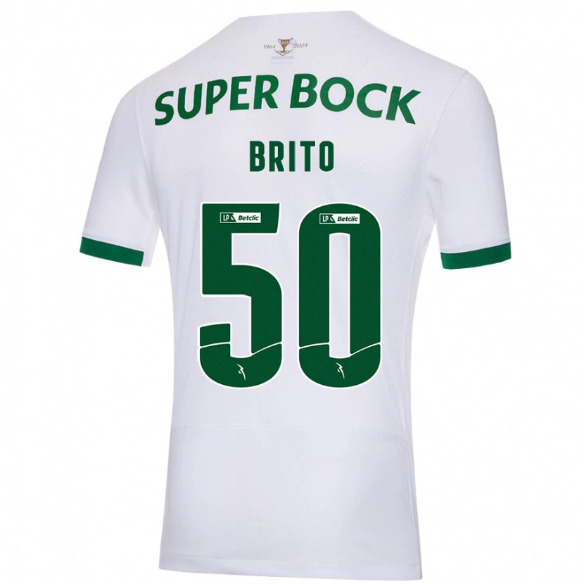 Danxen Kid Alexandre Brito #50 White Green Away Jersey 2024/25 T-Shirt