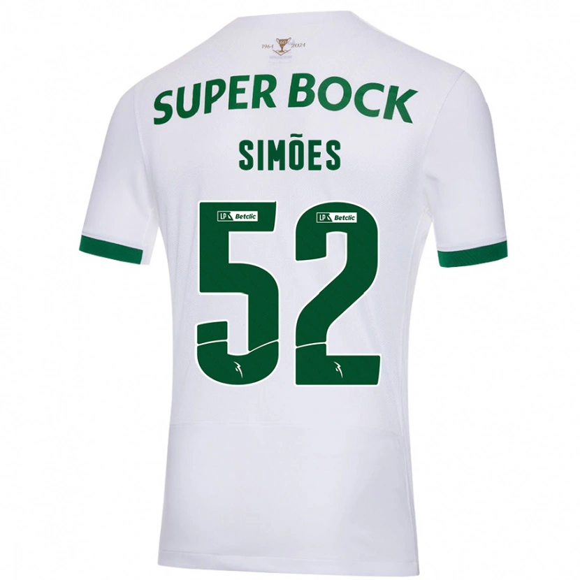 Danxen Kid João Simões #52 White Green Away Jersey 2024/25 T-Shirt