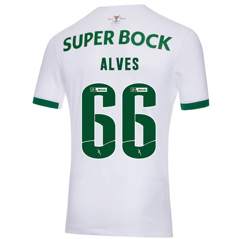 Danxen Kid Miguel Alves #66 White Green Away Jersey 2024/25 T-Shirt