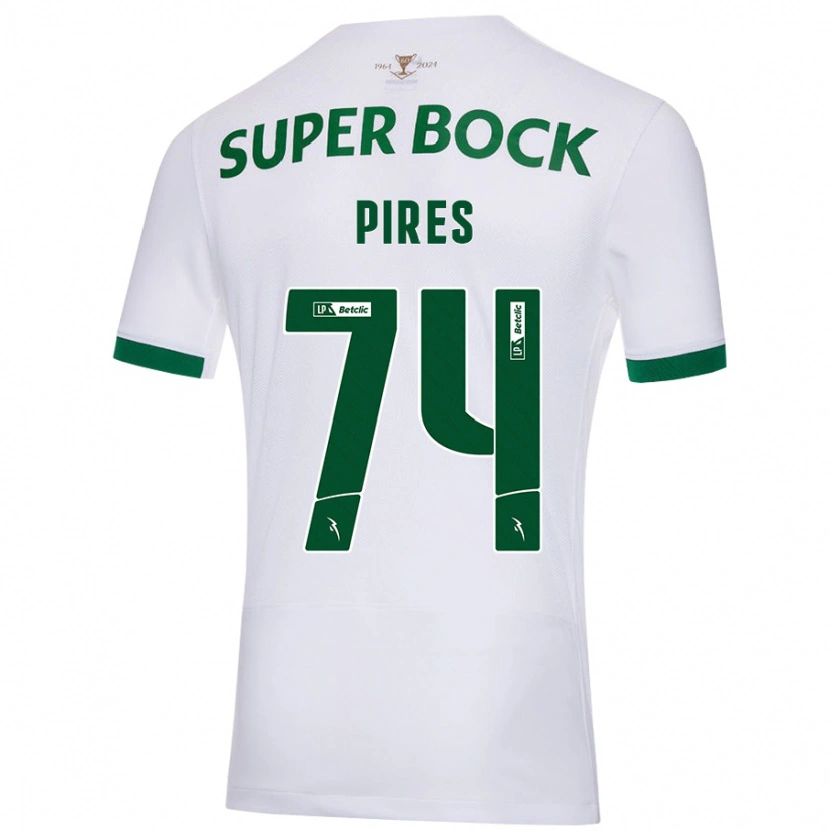 Danxen Kid Guilherme Pires #74 White Green Away Jersey 2024/25 T-Shirt