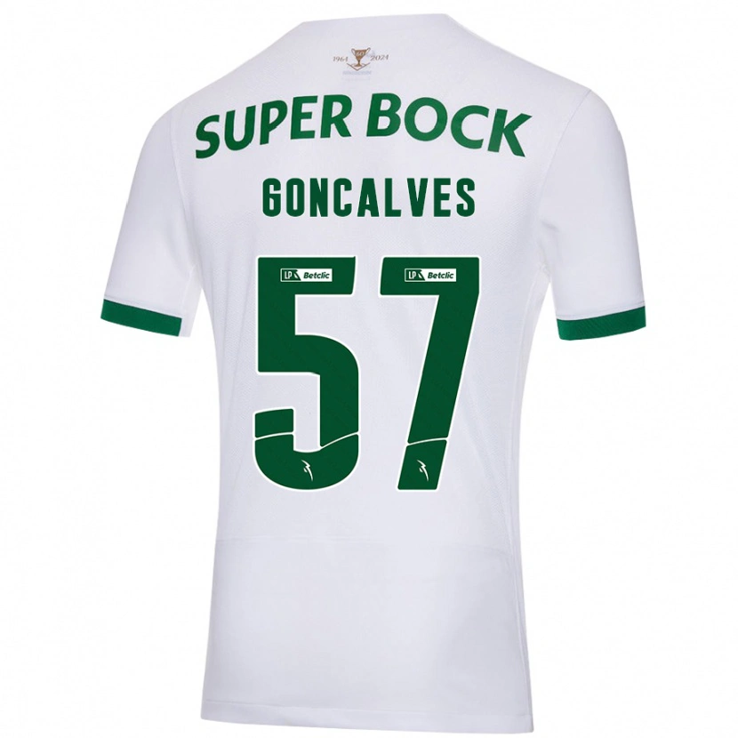 Danxen Kid Inês Gonçalves #57 White Green Away Jersey 2024/25 T-Shirt