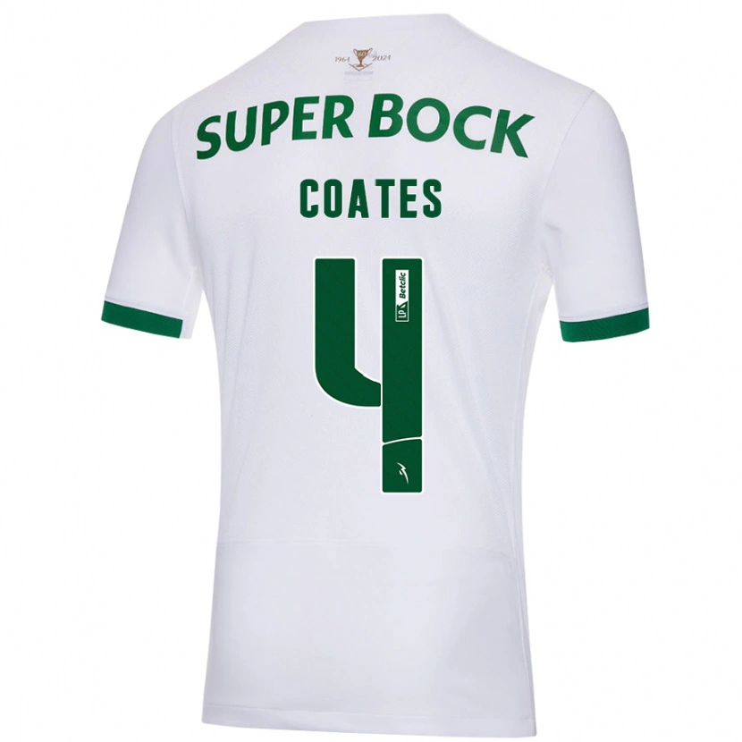 Danxen Kid Sebastián Coates #4 White Green Away Jersey 2024/25 T-Shirt