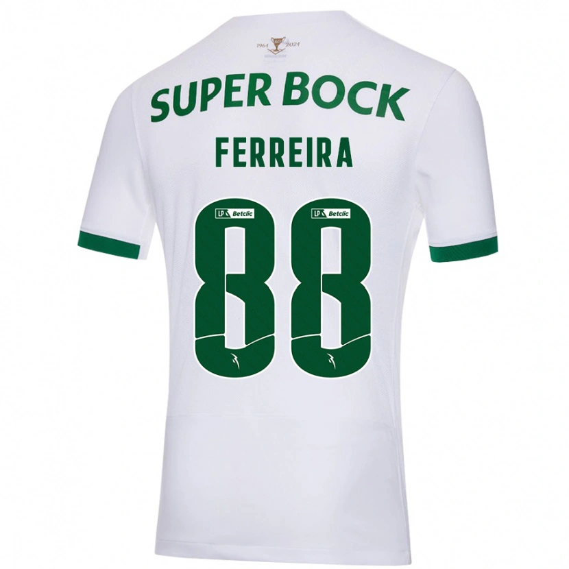 Danxen Kid Tiago Ferreira #88 White Green Away Jersey 2024/25 T-Shirt