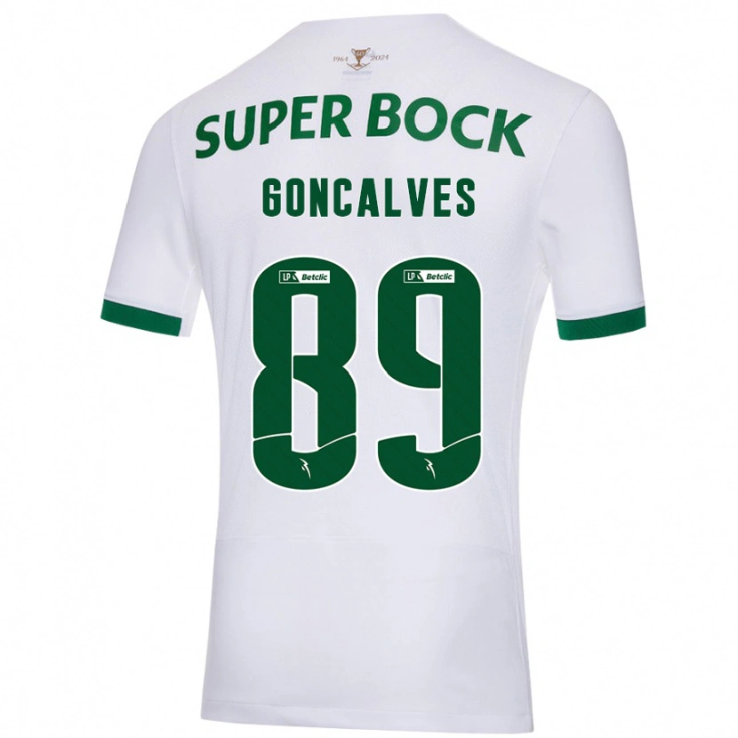 Danxen Kid André Gonçalves #89 White Green Away Jersey 2024/25 T-Shirt