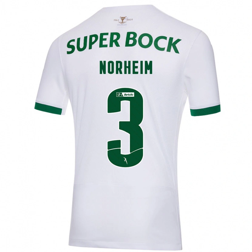 Danxen Kid Andrea Norheim #3 White Green Away Jersey 2024/25 T-Shirt