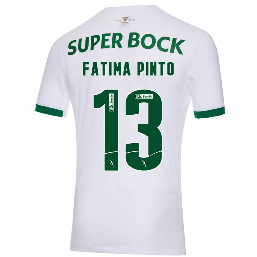 Danxen Kid Fátima Alexandra Figueira Pinto #13 White Green Away Jersey 2024/25 T-Shirt