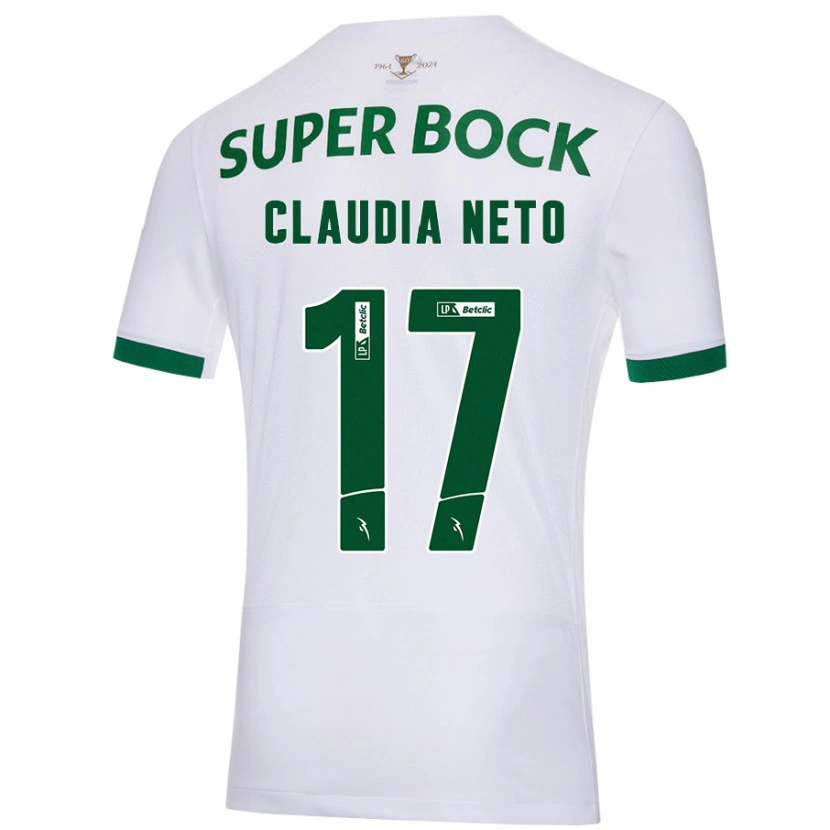 Danxen Kid Cláudia Teresa Pires Neto #17 White Green Away Jersey 2024/25 T-Shirt