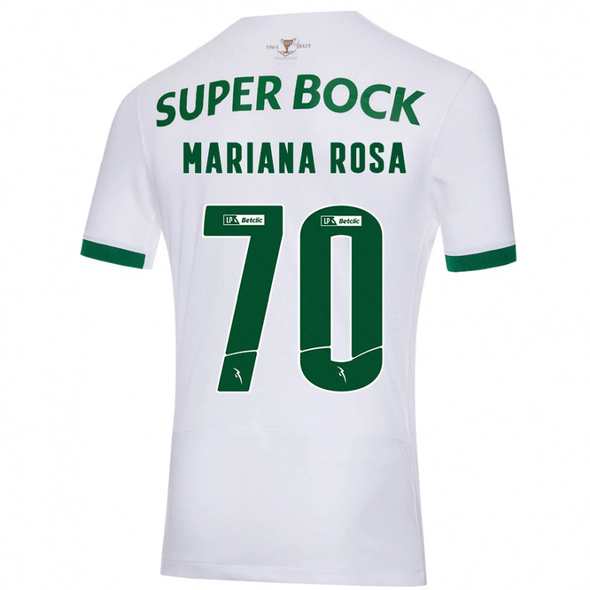 Danxen Kid Mariana Silva Pinto Vilaça Da Rosa #70 White Green Away Jersey 2024/25 T-Shirt