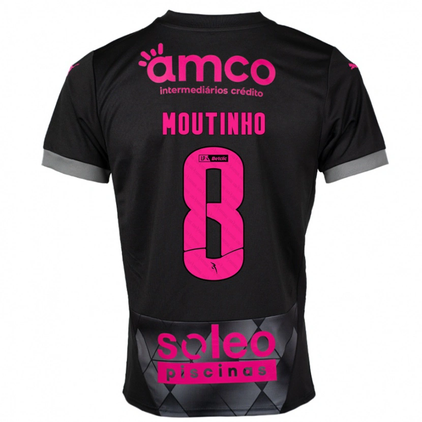 Danxen Kid João Moutinho #8 Black Pink Away Jersey 2024/25 T-Shirt