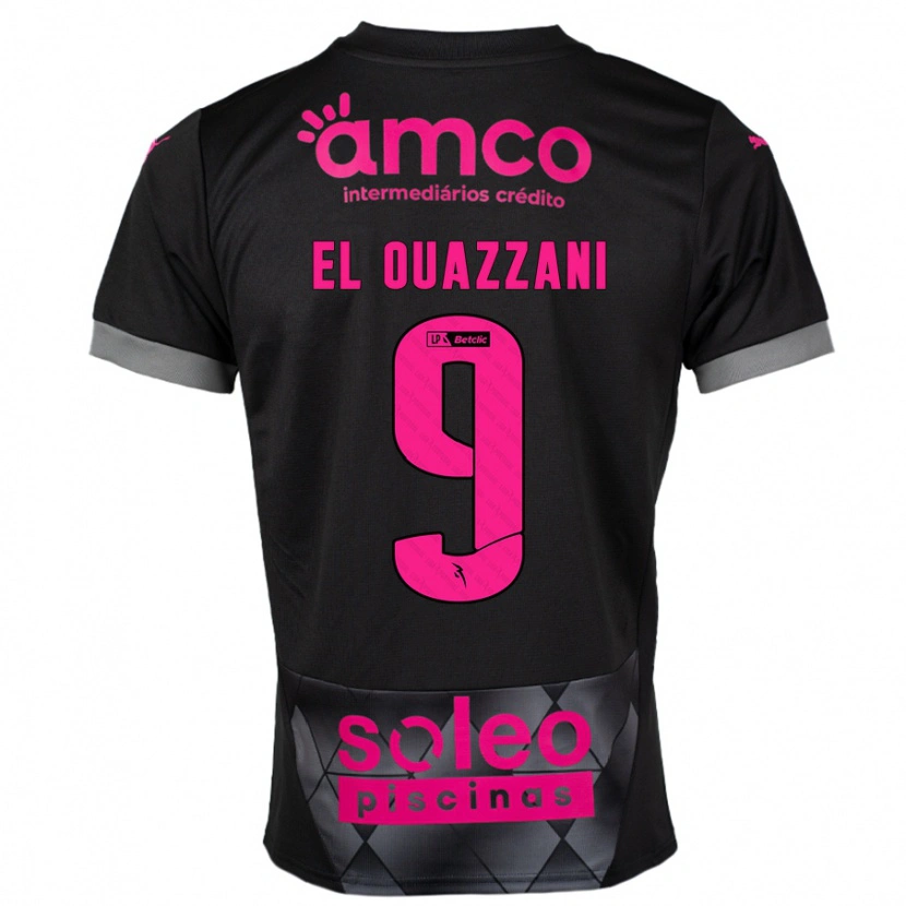 Danxen Kid Amine El Ouazzani #9 Black Pink Away Jersey 2024/25 T-Shirt