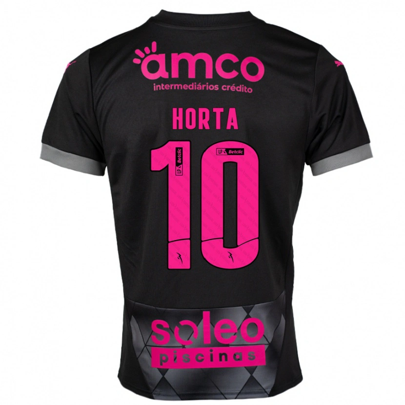 Danxen Kid André Horta #10 Black Pink Away Jersey 2024/25 T-Shirt