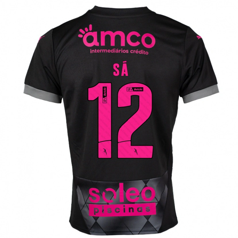 Danxen Kid Tiago Sá #12 Black Pink Away Jersey 2024/25 T-Shirt