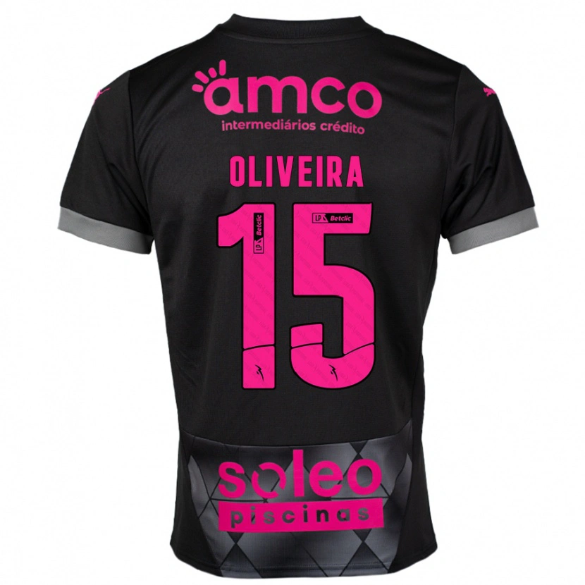 Danxen Kid Paulo Oliveira #15 Black Pink Away Jersey 2024/25 T-Shirt