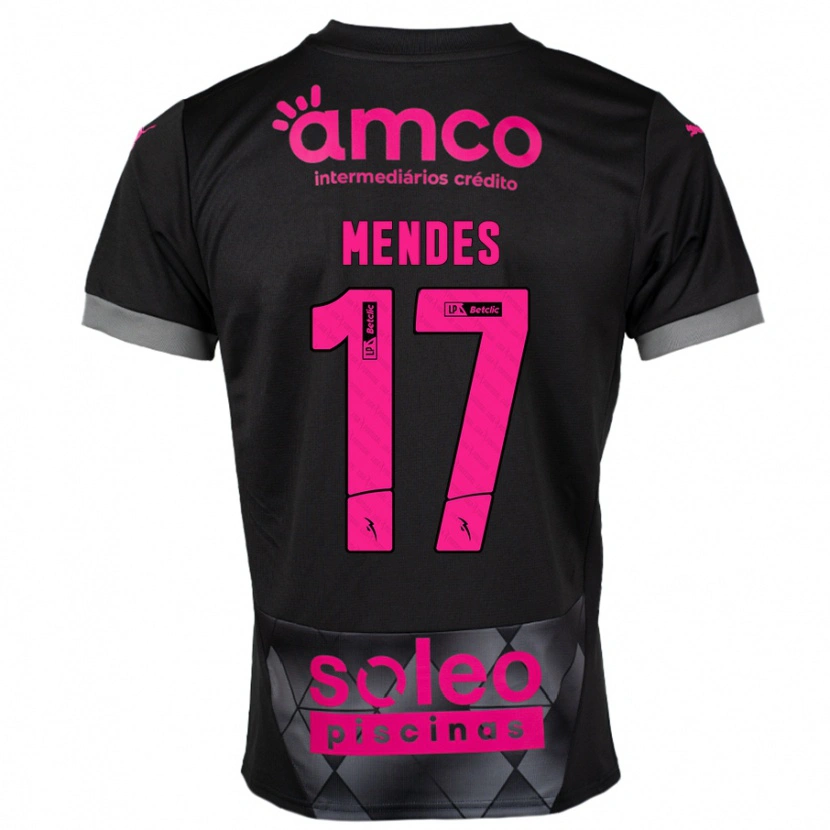 Danxen Kid Joe Mendes #17 Black Pink Away Jersey 2024/25 T-Shirt