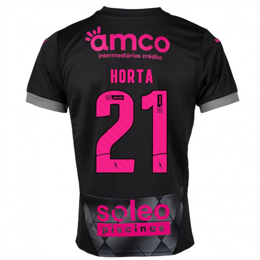 Danxen Kid Ricardo Horta #21 Black Pink Away Jersey 2024/25 T-Shirt