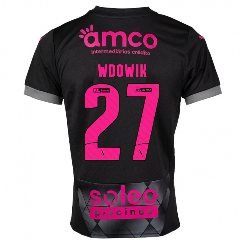 Danxen Kid Bartlomiej Wdowik #27 Black Pink Away Jersey 2024/25 T-Shirt