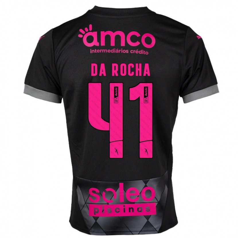 Danxen Kid Yanis Da Rocha #41 Black Pink Away Jersey 2024/25 T-Shirt