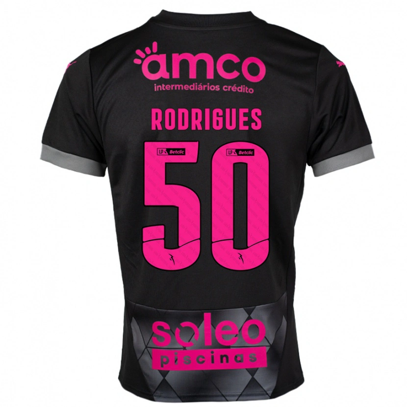 Danxen Kid Diego Rodrigues #50 Black Pink Away Jersey 2024/25 T-Shirt