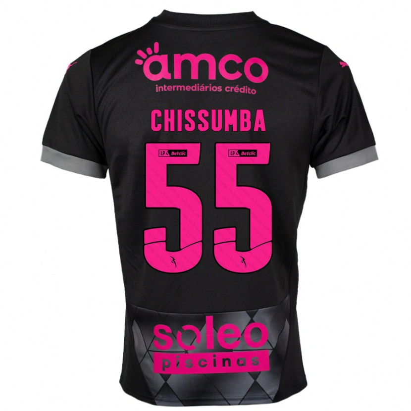 Danxen Kid Chissumba #55 Black Pink Away Jersey 2024/25 T-Shirt