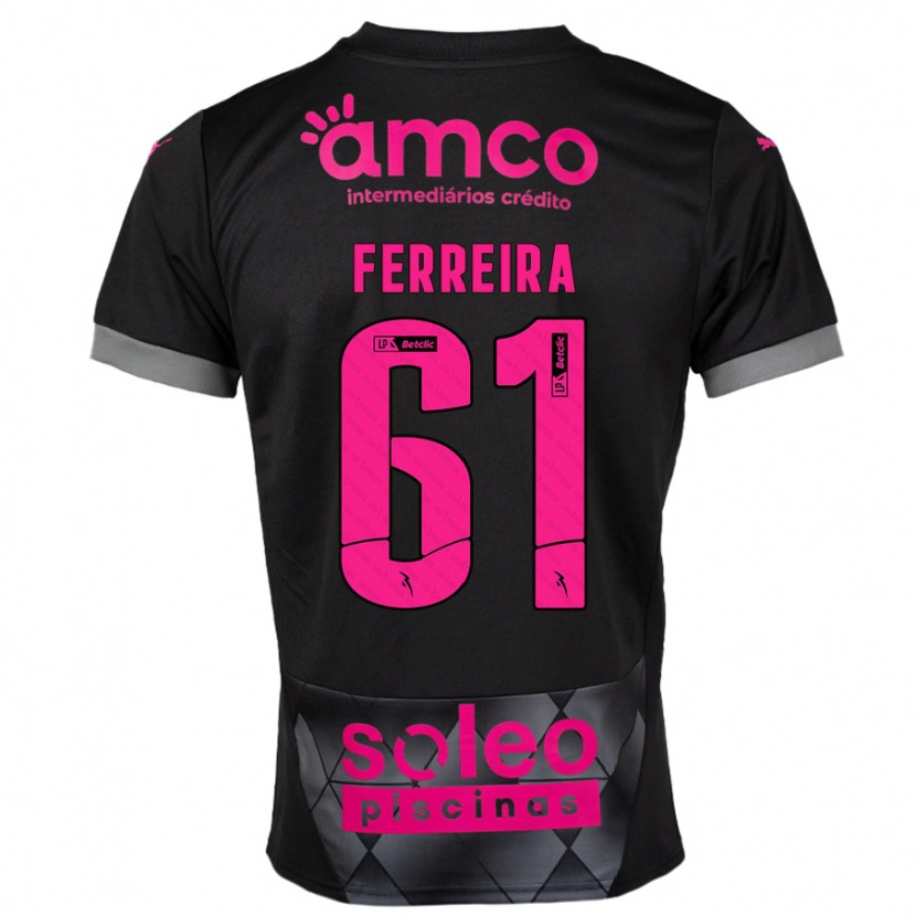 Danxen Kid Tiago Ferreira #61 Black Pink Away Jersey 2024/25 T-Shirt