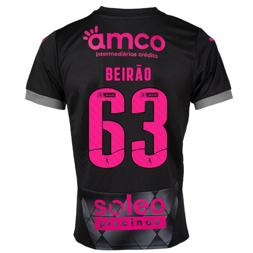 Danxen Kid Rodrigo Beirão #63 Black Pink Away Jersey 2024/25 T-Shirt