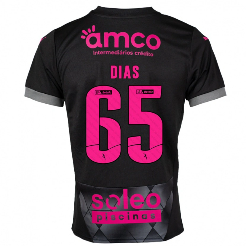 Danxen Kid Leandro Dias #65 Black Pink Away Jersey 2024/25 T-Shirt