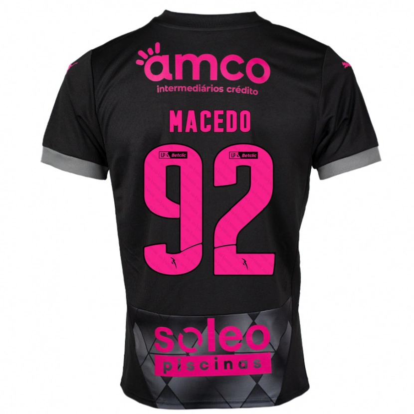 Danxen Kid Rodrigo Macedo #92 Black Pink Away Jersey 2024/25 T-Shirt