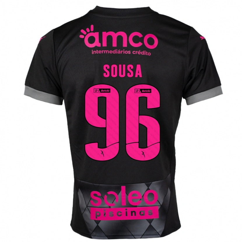 Danxen Kid Afonso Sousa #96 Black Pink Away Jersey 2024/25 T-Shirt