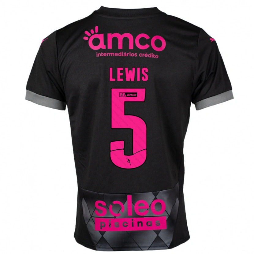 Danxen Kid Leah Lewis #5 Black Pink Away Jersey 2024/25 T-Shirt