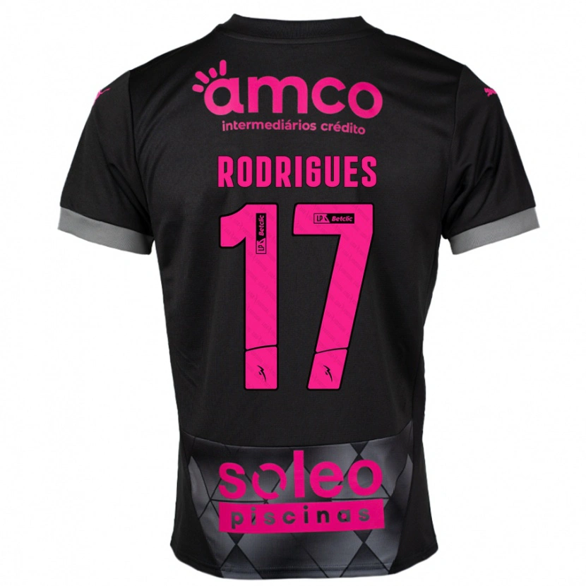 Danxen Kid Tânia Rodrigues #17 Black Pink Away Jersey 2024/25 T-Shirt