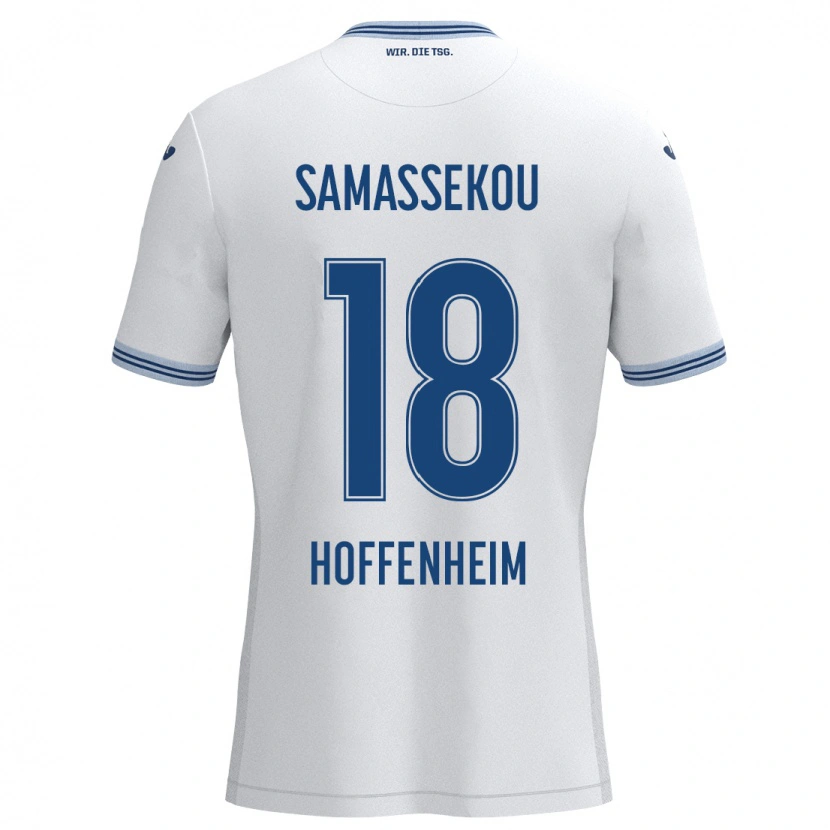 Danxen Kid Diadié Samassékou #18 White Blue Away Jersey 2024/25 T-Shirt