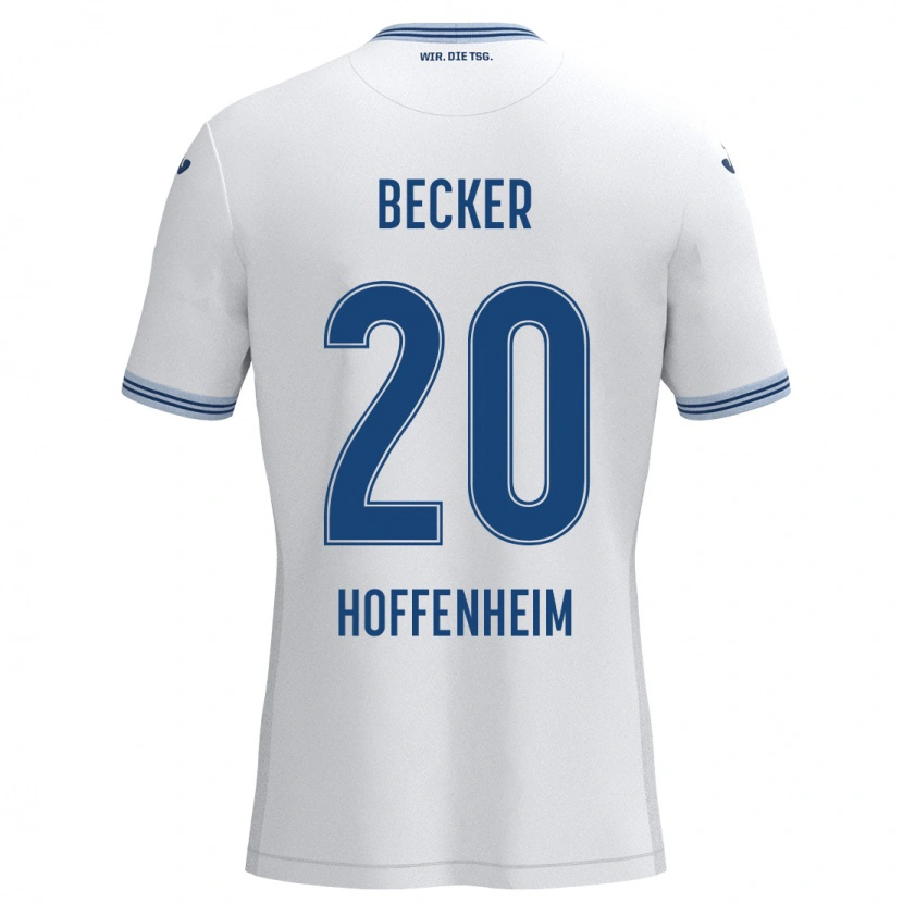 Danxen Kid Finn Ole Becker #20 White Blue Away Jersey 2024/25 T-Shirt