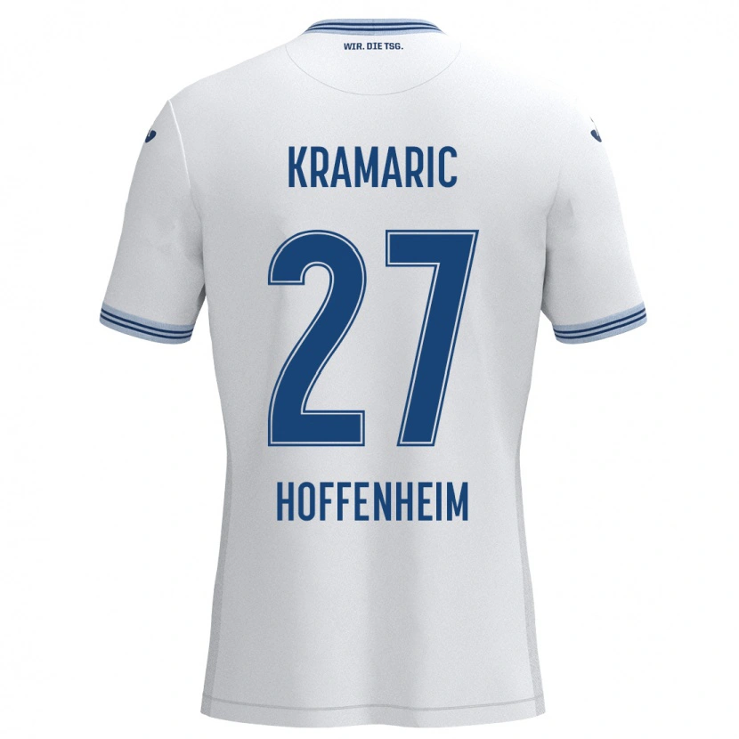 Danxen Kid Andrej Kramaric #27 White Blue Away Jersey 2024/25 T-Shirt