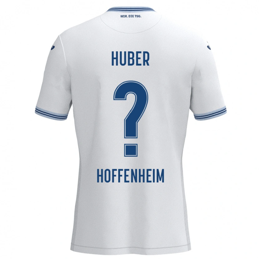 Danxen Kid Benedikt Huber #0 White Blue Away Jersey 2024/25 T-Shirt