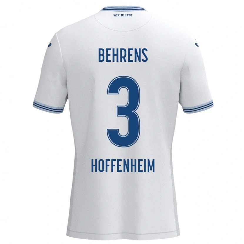 Danxen Kid Hennes Behrens #3 White Blue Away Jersey 2024/25 T-Shirt