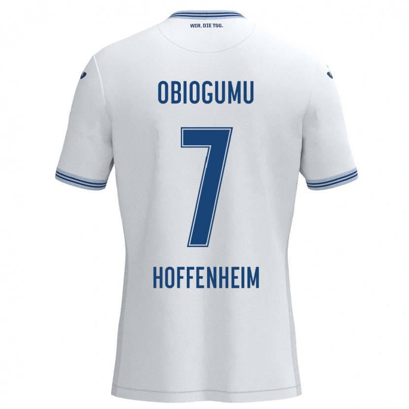 Danxen Kid Uche Obiogumu #7 White Blue Away Jersey 2024/25 T-Shirt