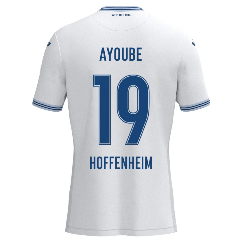 Danxen Kid Ayoube Amaimouni-Echghouyab #19 White Blue Away Jersey 2024/25 T-Shirt