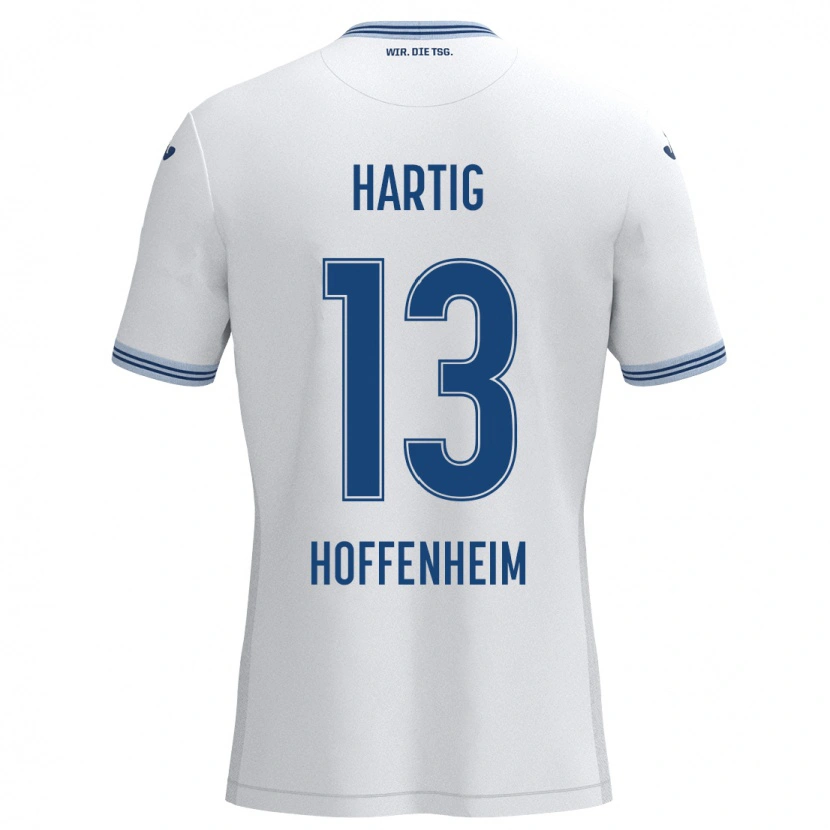 Danxen Kid Isabella Hartig #13 White Blue Away Jersey 2024/25 T-Shirt