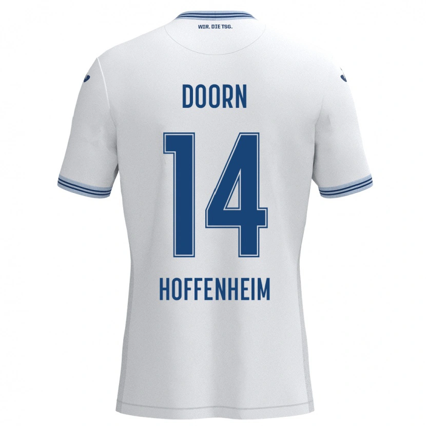 Danxen Kid Lisa Doorn #14 White Blue Away Jersey 2024/25 T-Shirt