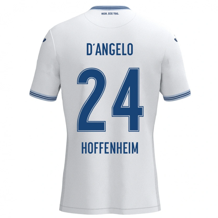 Danxen Kid Chiara D'angelo #24 White Blue Away Jersey 2024/25 T-Shirt