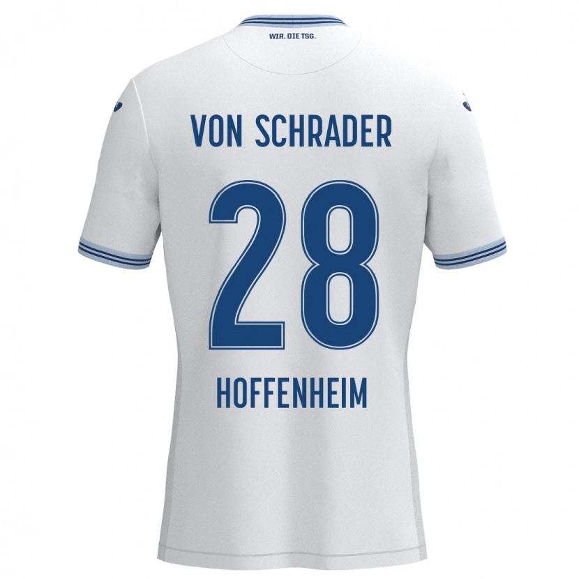 Danxen Kid Lina Von Schrader #28 White Blue Away Jersey 2024/25 T-Shirt