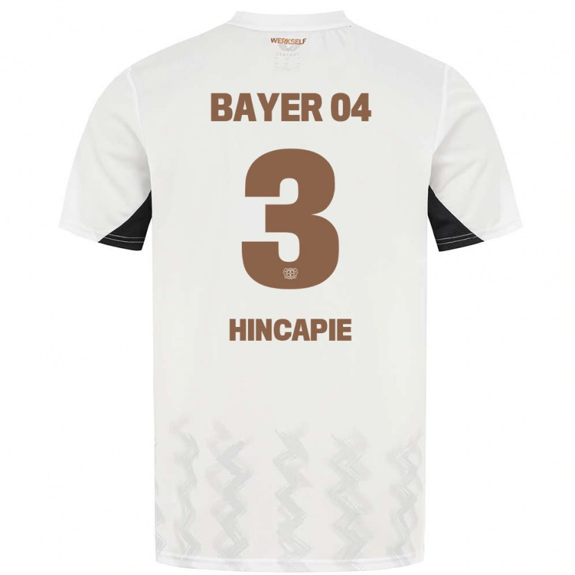 Danxen Kid Piero Hincapié #3 White Black Away Jersey 2024/25 T-Shirt