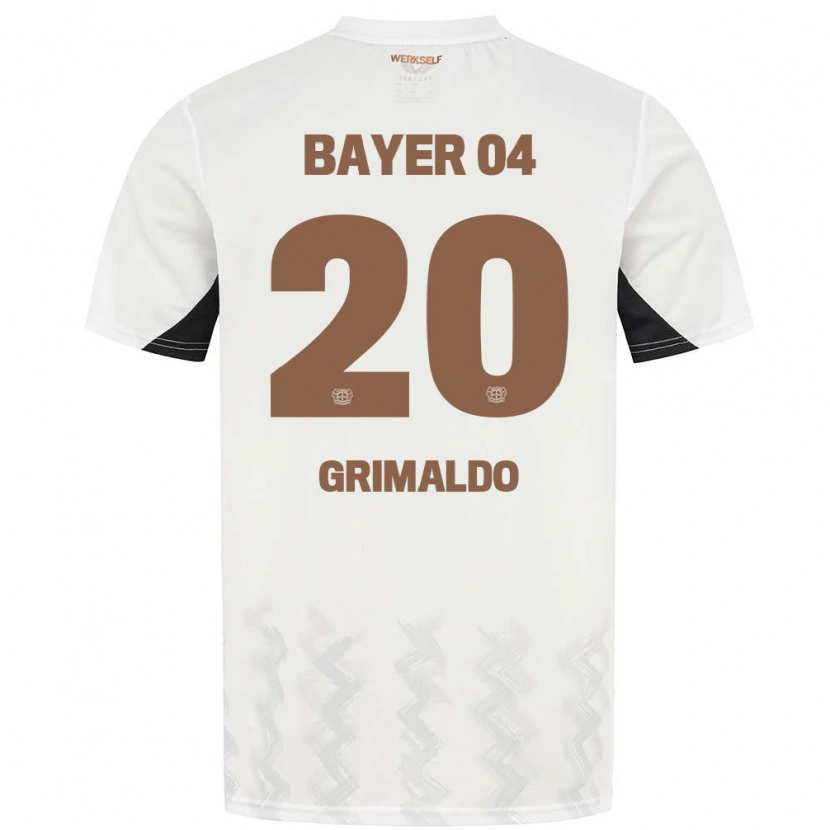 Danxen Kid Alejandro Grimaldo #20 White Black Away Jersey 2024/25 T-Shirt