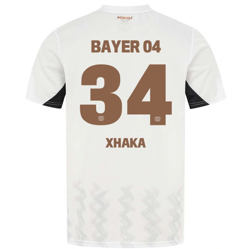 Danxen Kid Granit Xhaka #34 White Black Away Jersey 2024/25 T-Shirt