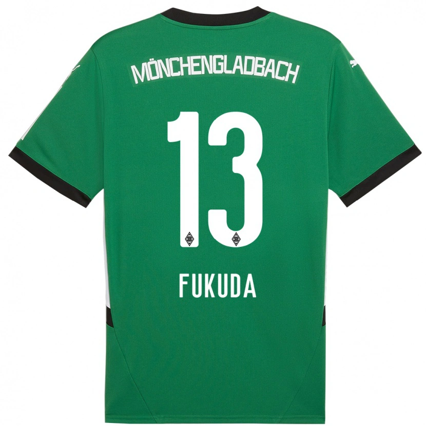 Danxen Kid Shio Fukuda #13 Green White Away Jersey 2024/25 T-Shirt