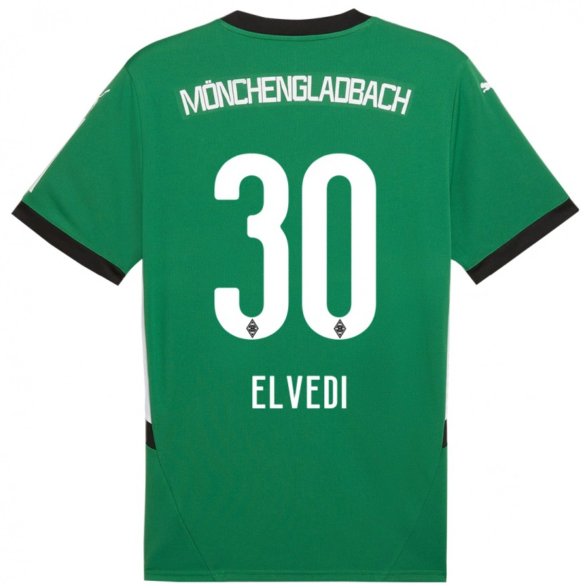 Danxen Kid Nico Elvedi #30 Green White Away Jersey 2024/25 T-Shirt