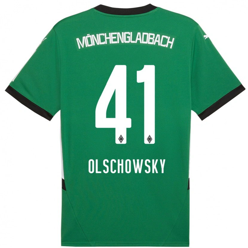 Danxen Kid Jan Olschowsky #41 Green White Away Jersey 2024/25 T-Shirt